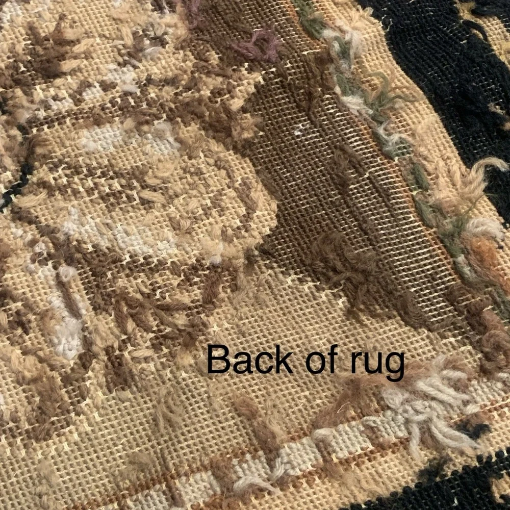 Vintage Tapestry Rug Henri Samuel French Aubusson Needlepoint Medallion Design
